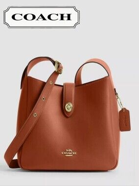 COACH FULL SIZE Hadley Convertible Crossbody In Tan Leather, Gold Hardware NEW!